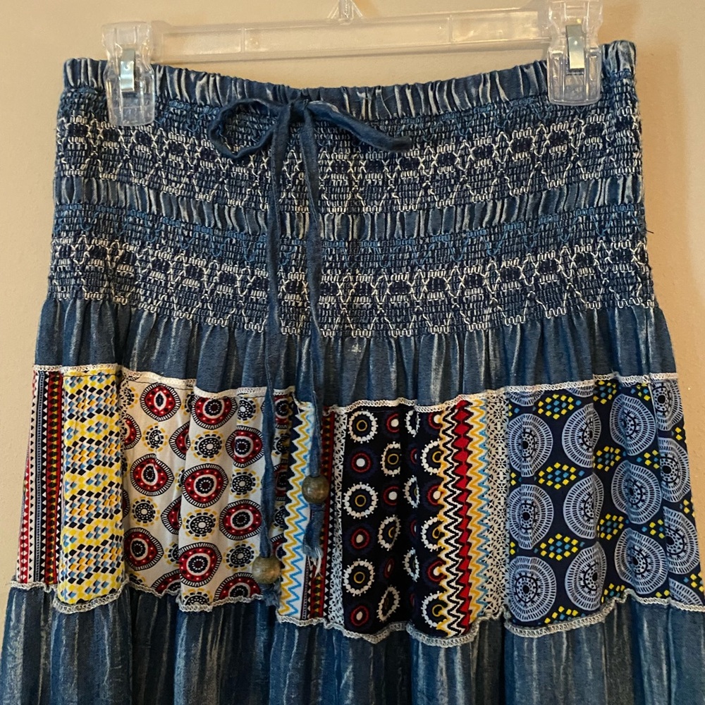Sacred Threads Boho Hippie Patchwork Ruffle Hem M… - image 2